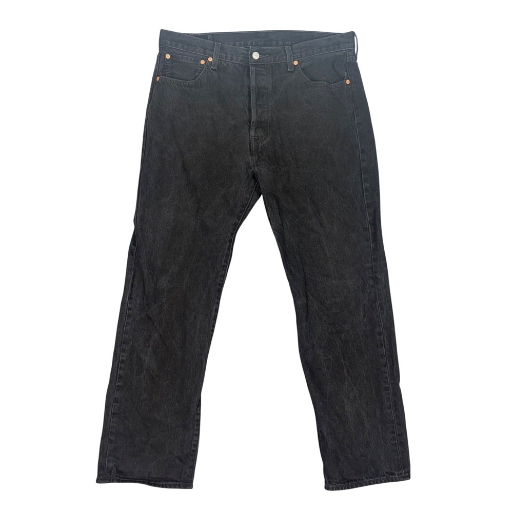 Levi's Jeans Mens 35x30 Black 501 Original Fit Button‎ Fly Straight Leg Denim